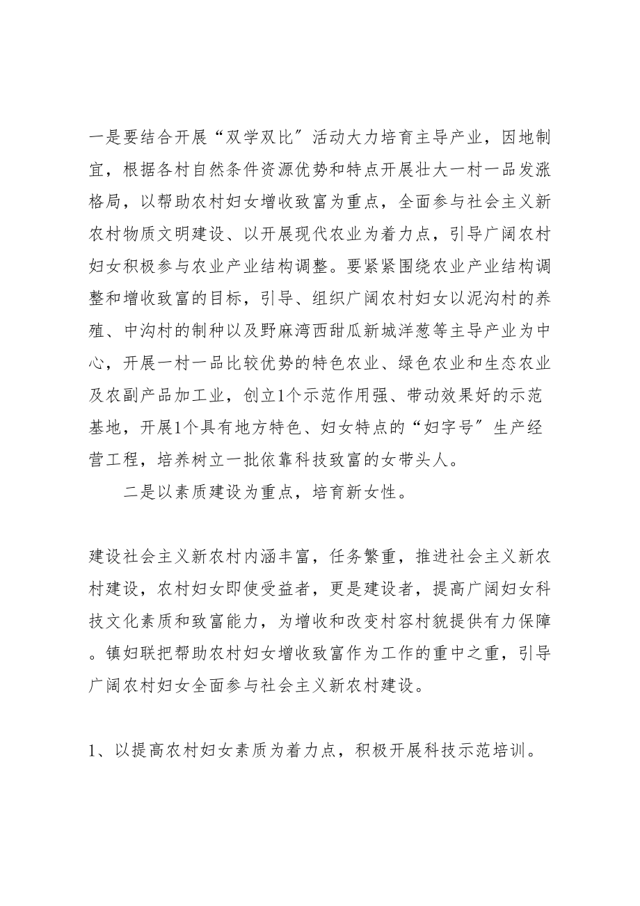 2023年乡镇妇联新农村建设实施方案 5.doc_第2页