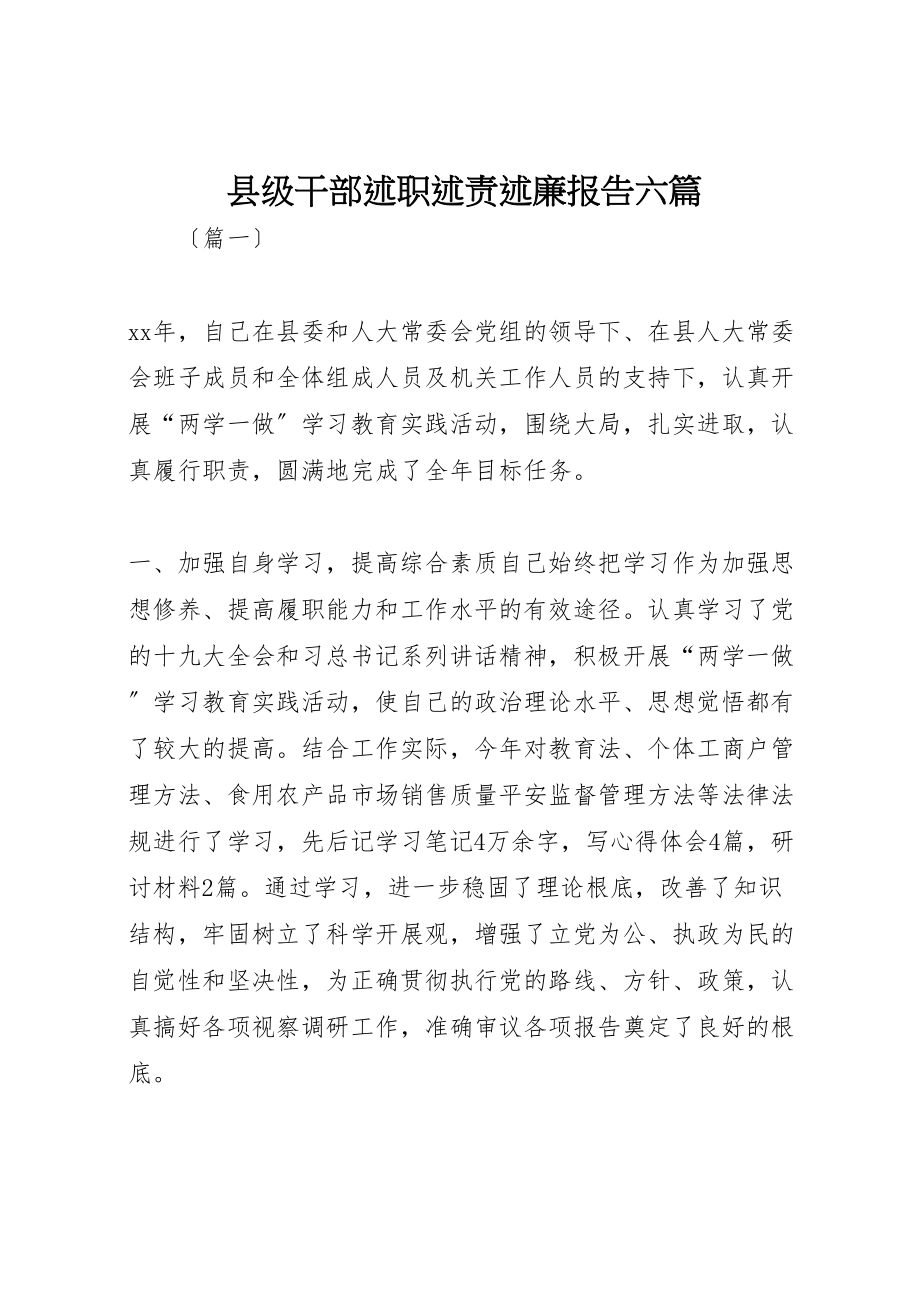 2023年县级干部述职述责述廉报告六篇.doc_第1页