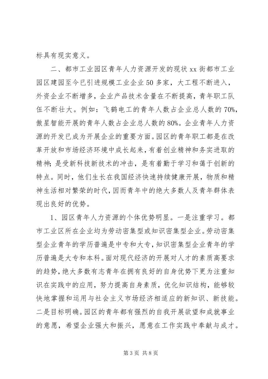 2023年街都市工业园区青人力资源开发的实践与思考.docx_第3页