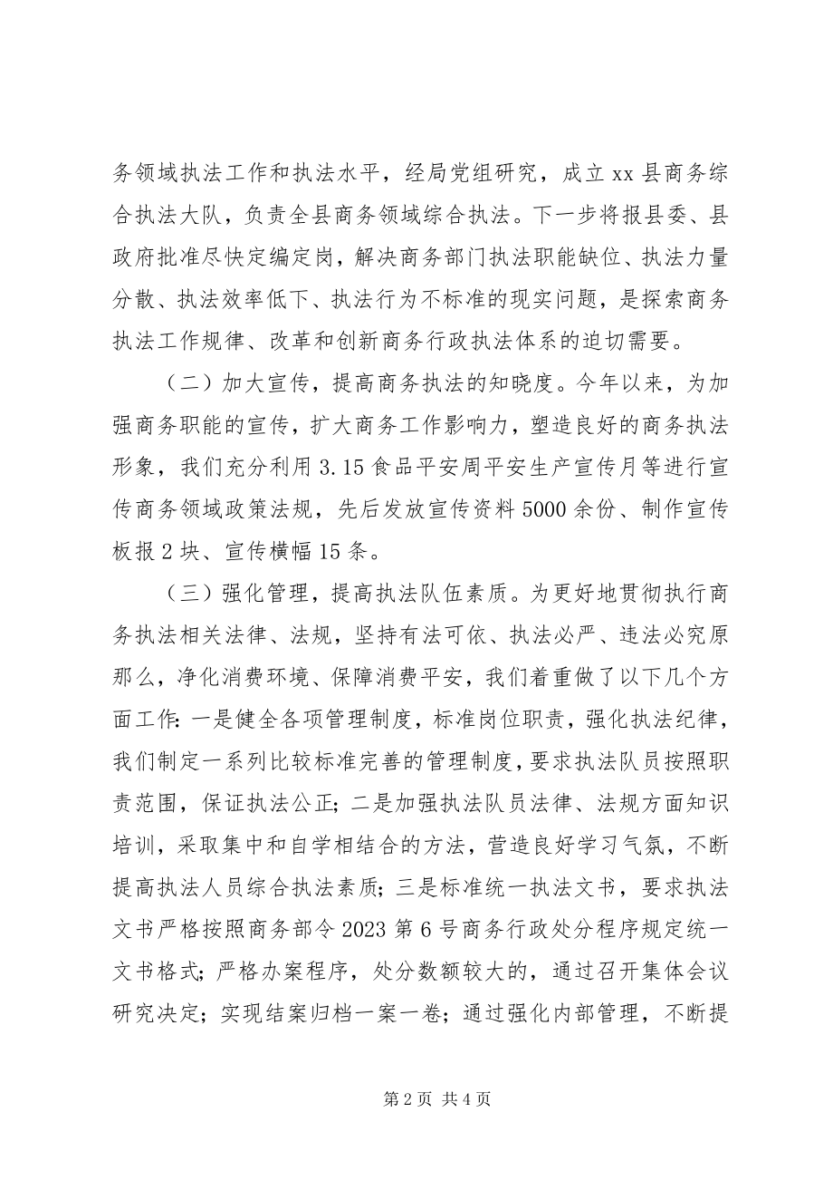 2023年县商务局上半年商务综合执法工作总结.docx_第2页