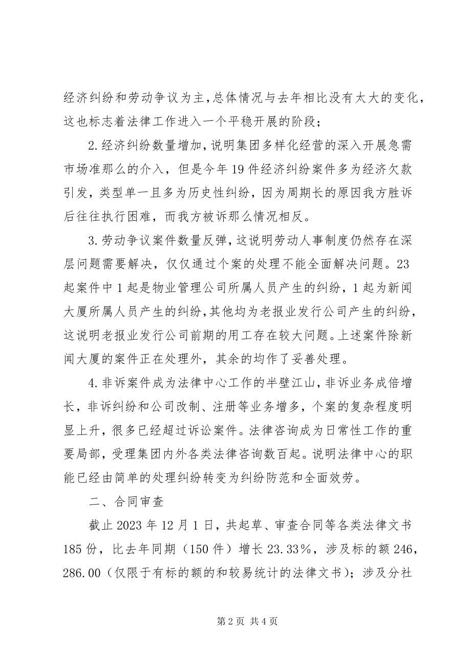 2023年法律事务中心年度工作总结年终总结.docx_第2页