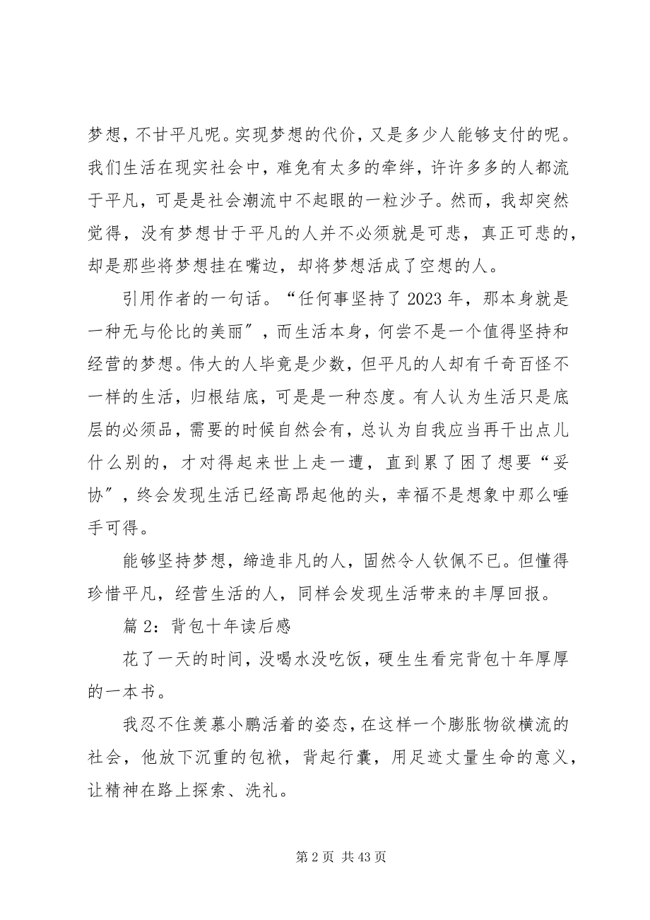 2023年背包十年读后感优选2篇.docx_第2页