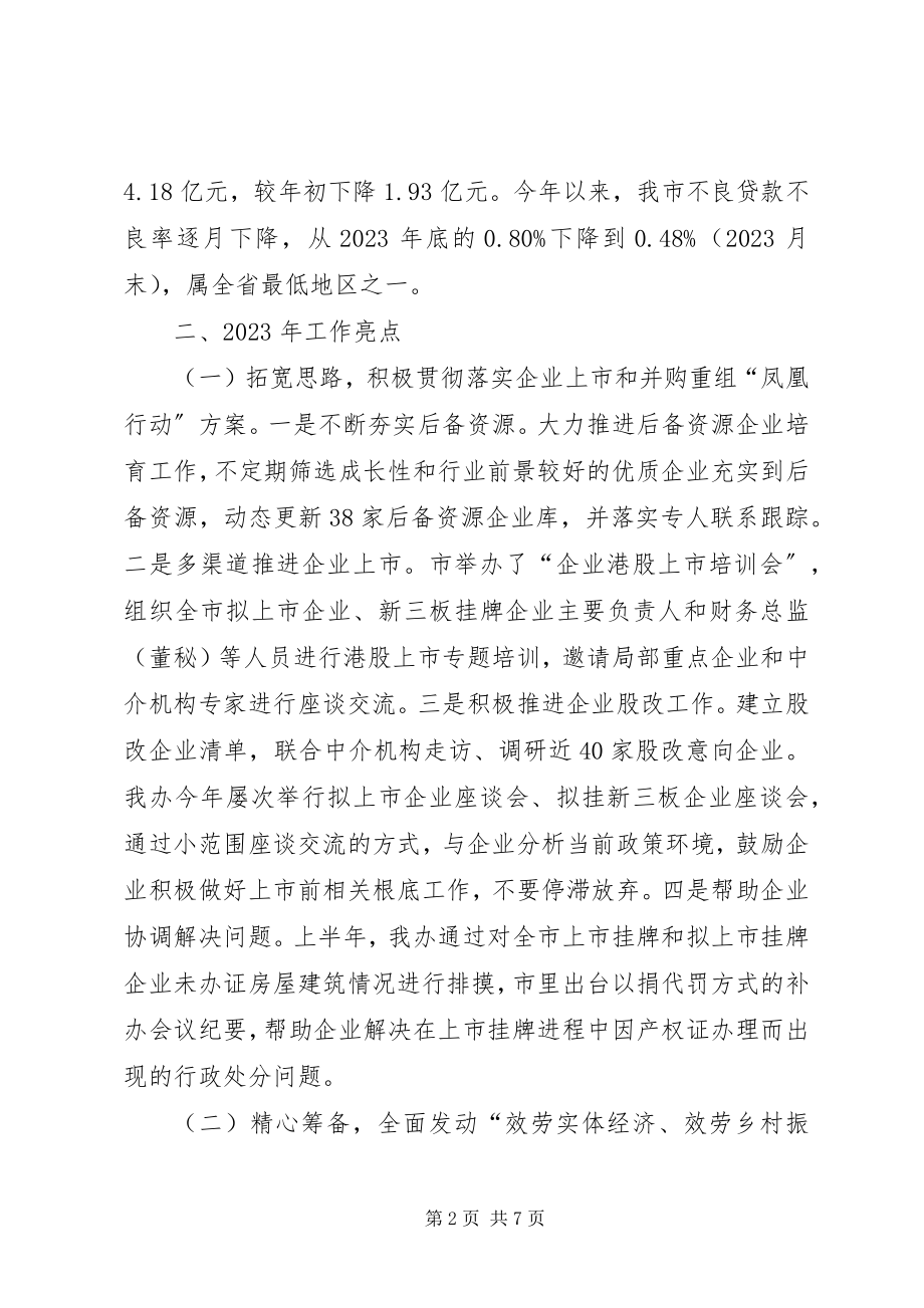 2023年金融办工作总结和工作计划.docx_第2页