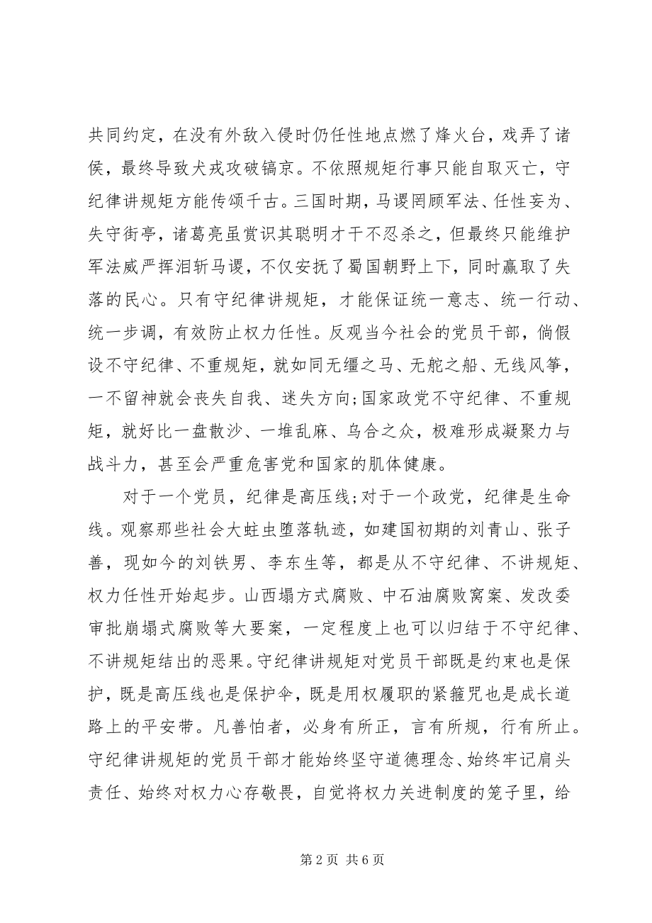 2023年讲规矩有纪律专题讨论总结.docx_第2页