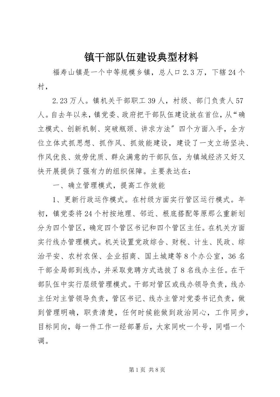 2023年镇干部队伍建设典型材料.docx_第1页