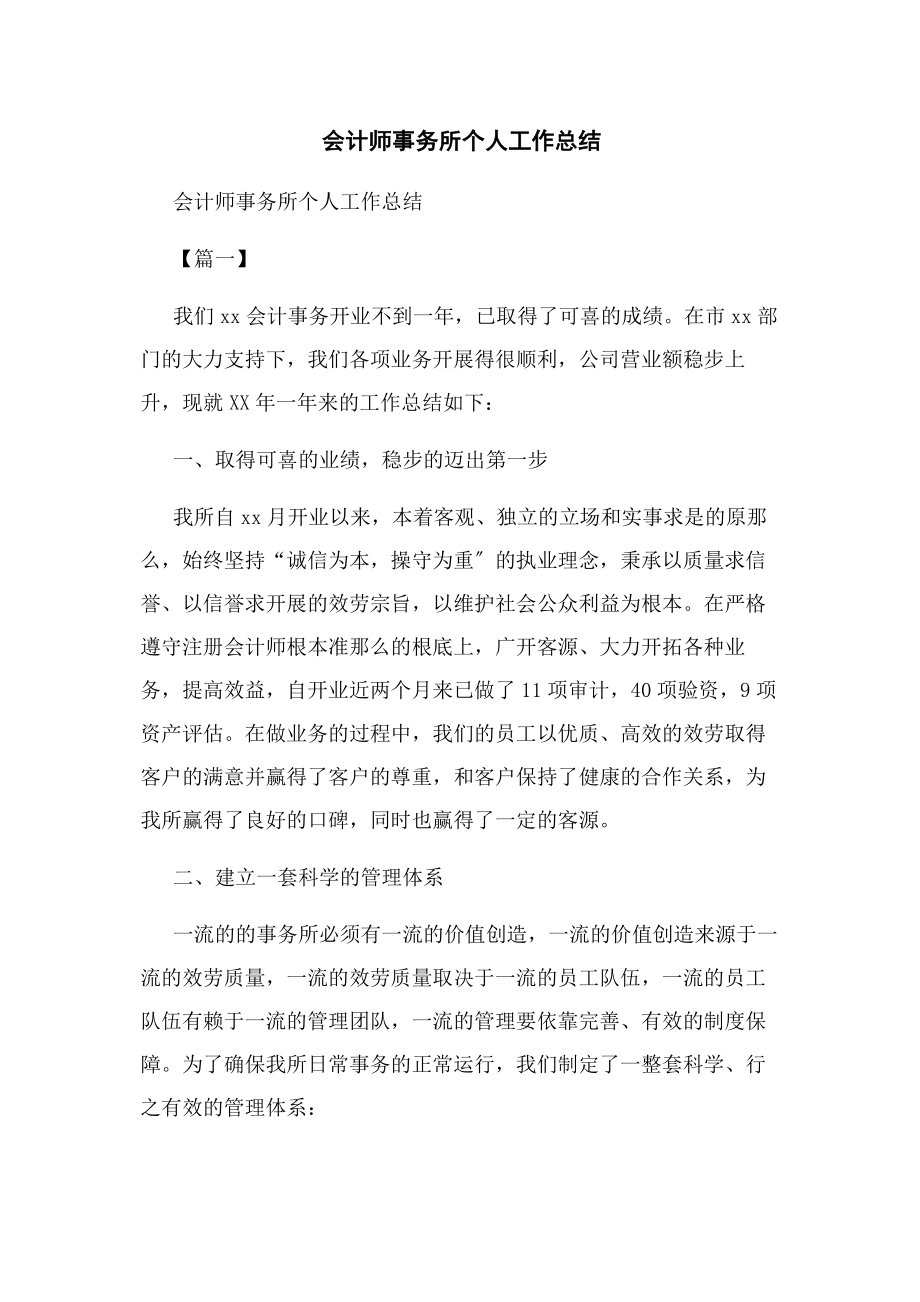 2023年会计师事务所个人工作总结.docx_第1页