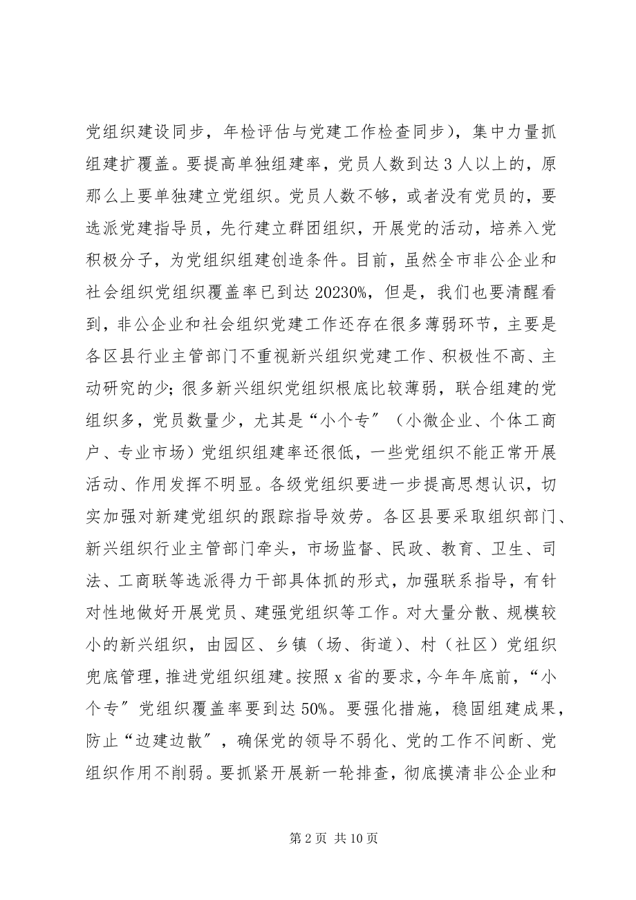 2023年在全市新兴组织国有企业党建工作座谈会上的致辞.docx_第2页