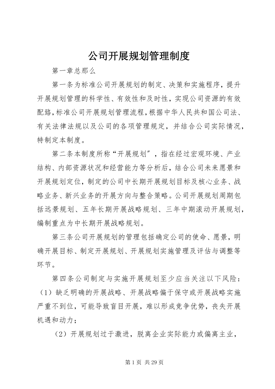 2023年公司发展规划管理制度.docx_第1页