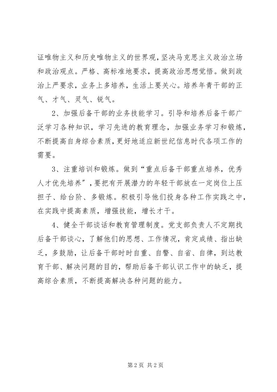 2023年后备干部培养计划及措施新编.docx_第2页