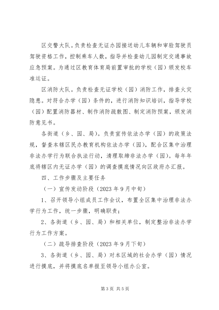 2023年集中整治非法办学行为方案.docx_第3页