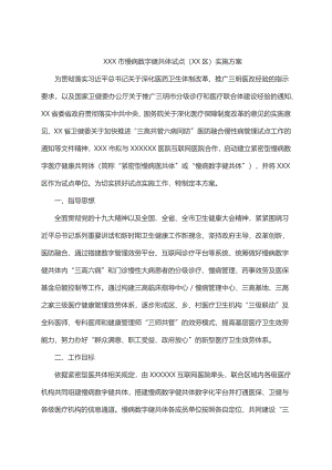 XXX市慢病数字健共体试点（XX区）实施方案.docx