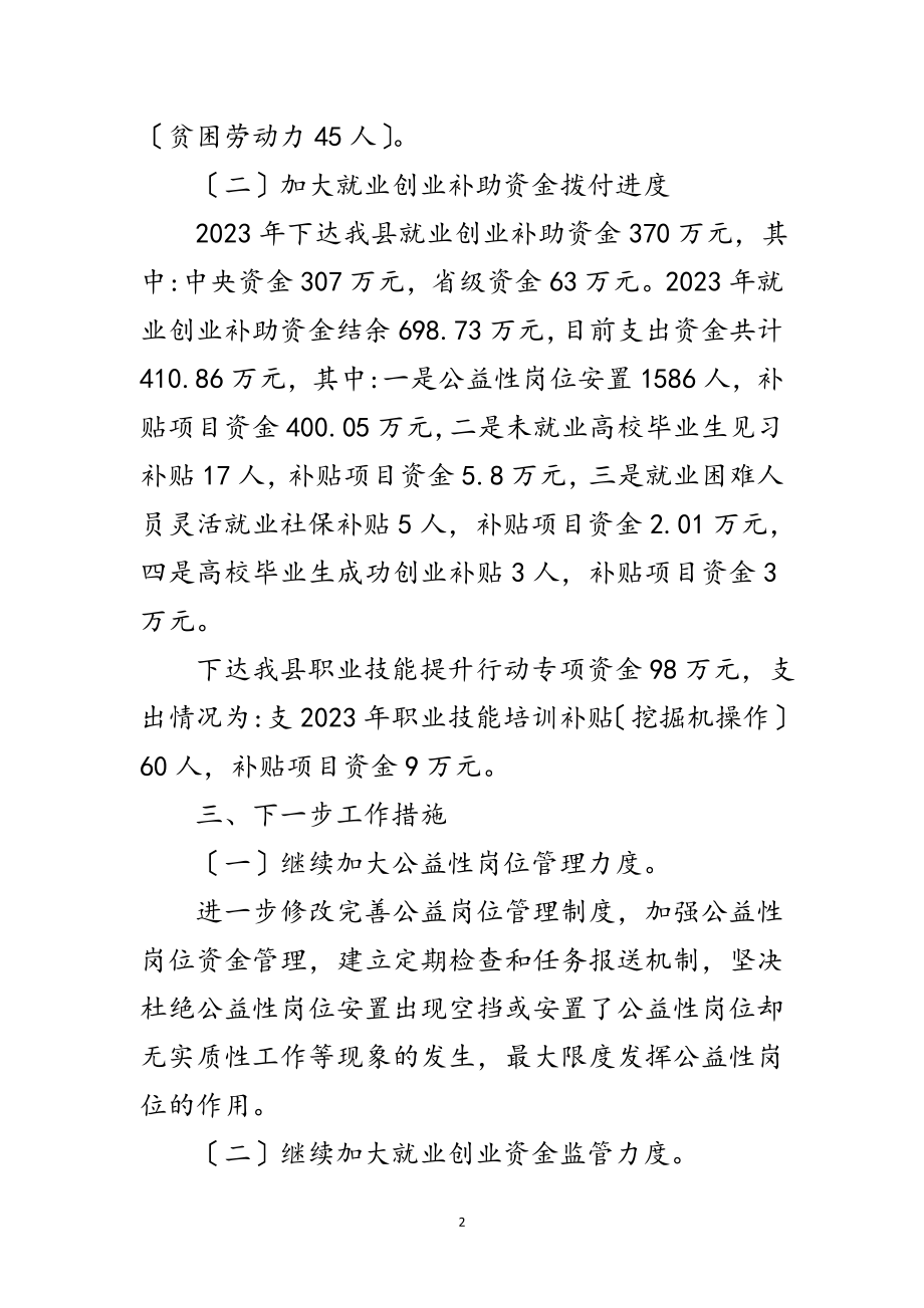 2023年扶贫就业创业效果整改工作汇报范文.doc_第2页