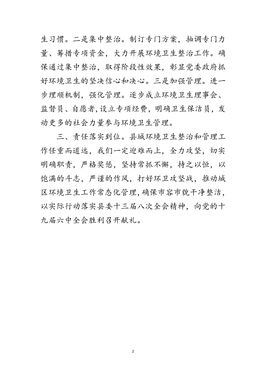 2023年环境卫生整治动员会发言范文.doc_第2页