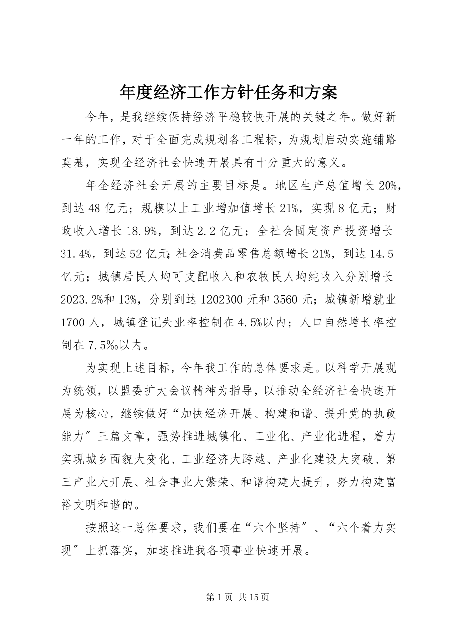 2023年经济工作方针任务和计划.docx_第1页