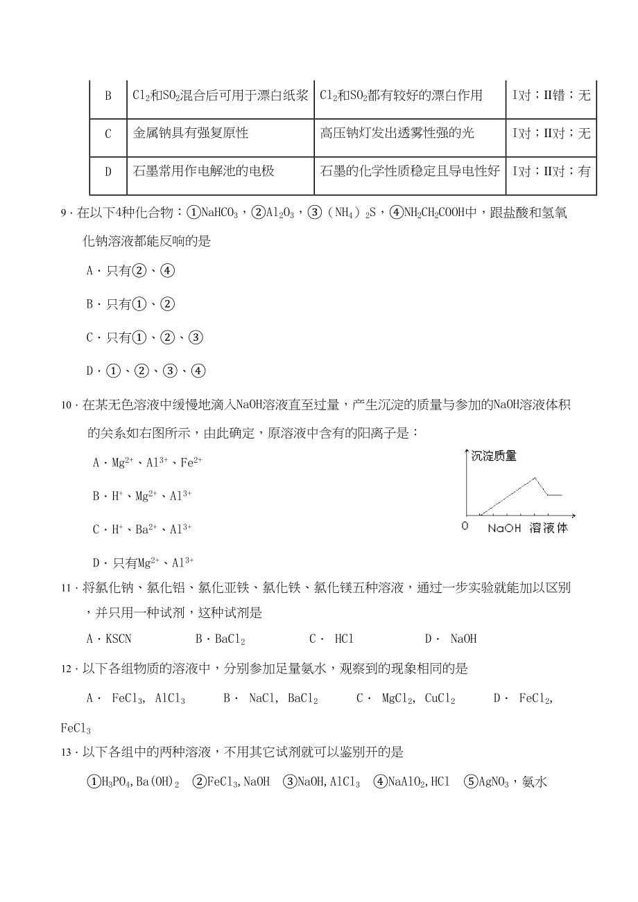 2023年届高考二轮复习跟踪测试无机综合doc高中化学.docx_第3页