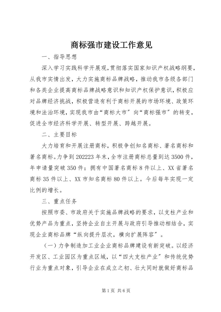 2023年商标强市建设工作意见.docx_第1页