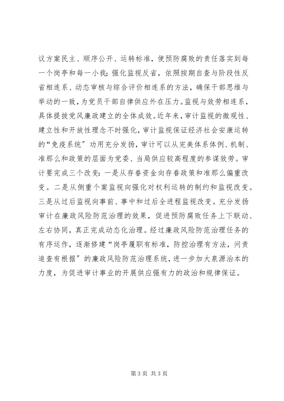 2023年审计廉政管理经验交流材料.docx_第3页