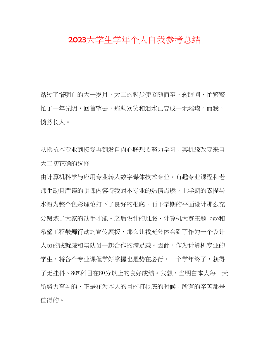 2023年大学生学个人自我总结.docx_第1页