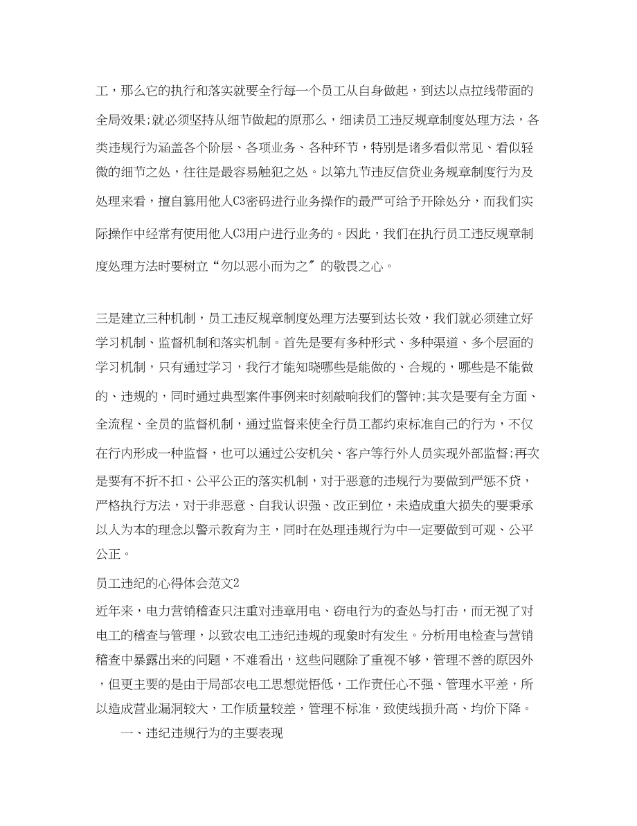 2023年员工违纪的心得体会_员工行为管理心得体会.docx_第2页