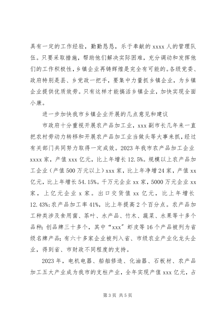 2023年加快乡镇企业发展的情况汇报情况汇报.docx_第3页