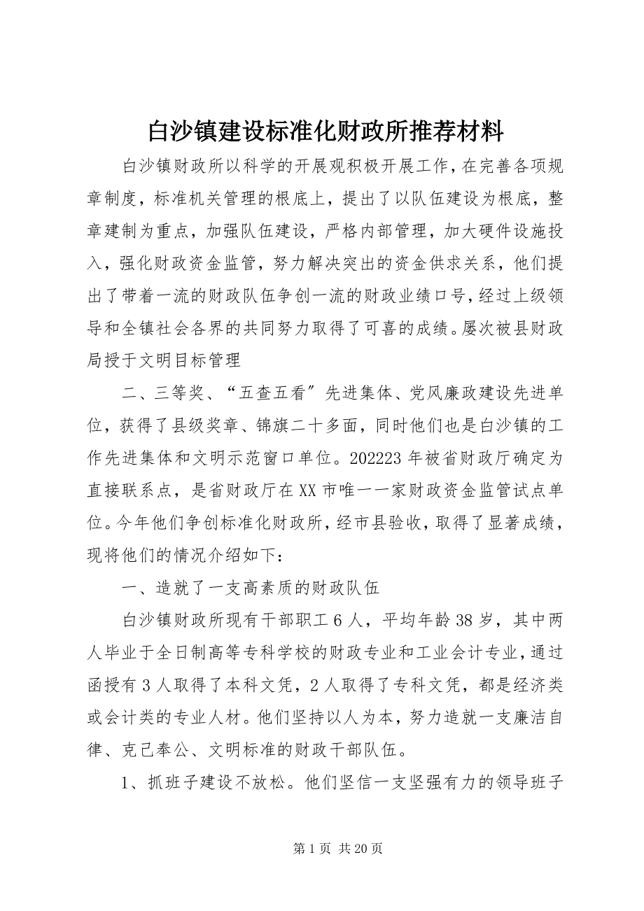 2023年白沙镇建设标准化财政所推荐材料.docx_第1页