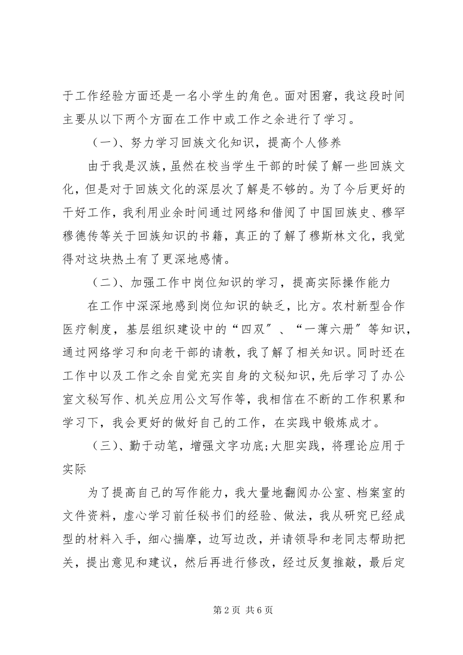 2023年镇政府秘书工作总结范例.docx_第2页