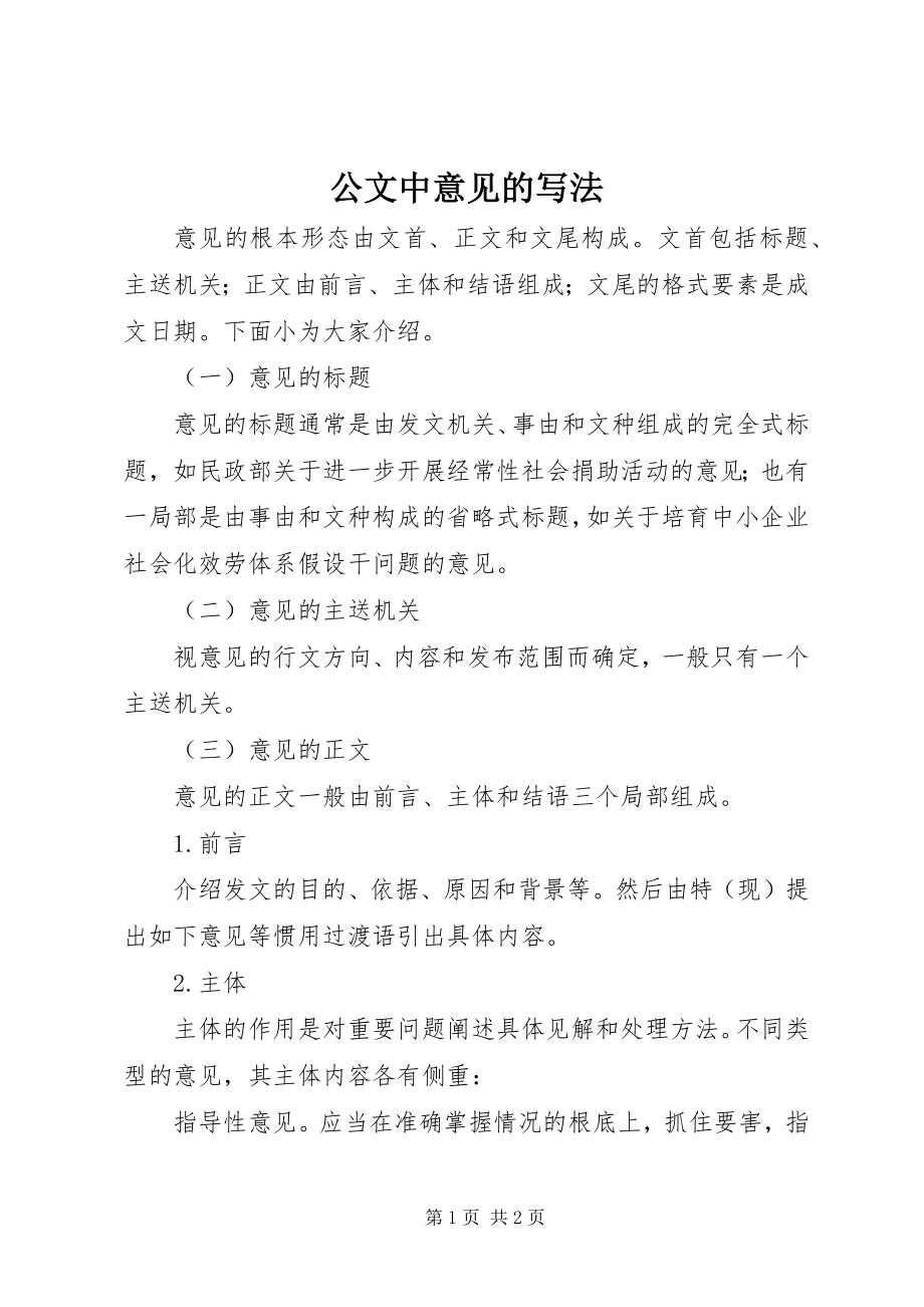 2023年公文中意见的写法.docx_第1页