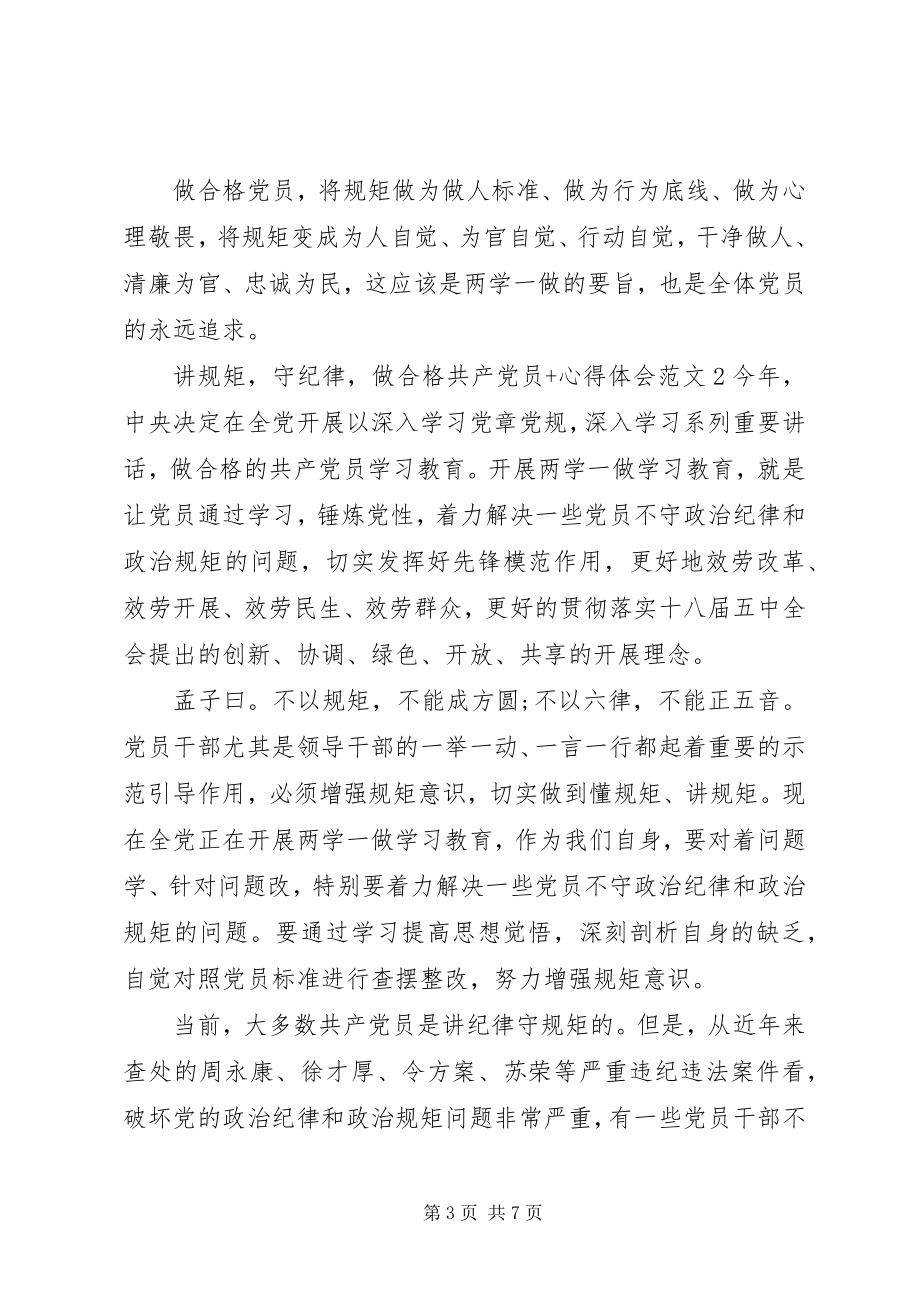 2023年讲规矩守纪律做合格共产党员心得体会.docx_第3页