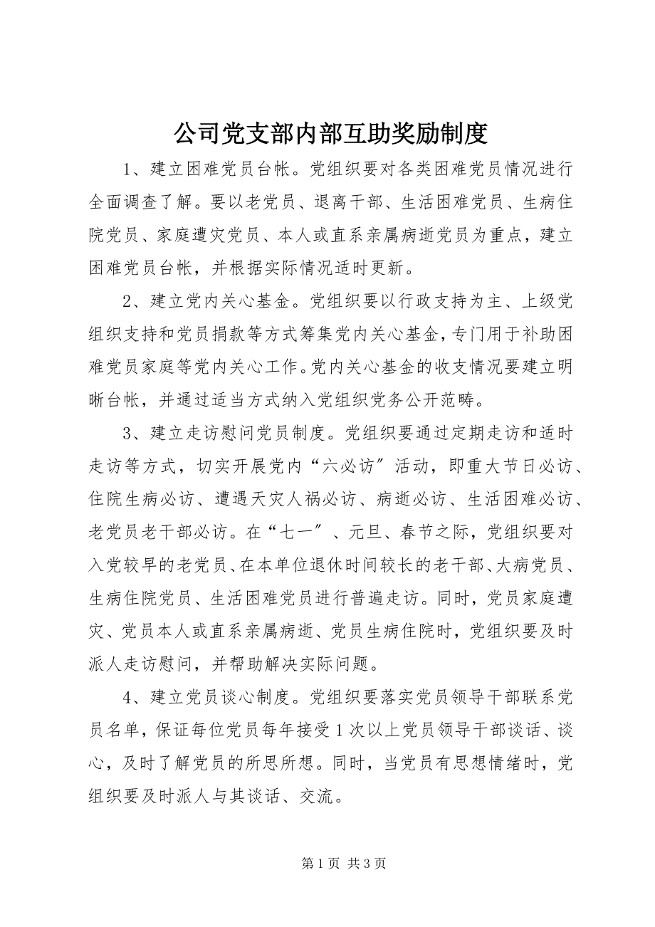 2023年公司党支部内部互助奖励制度.docx_第1页