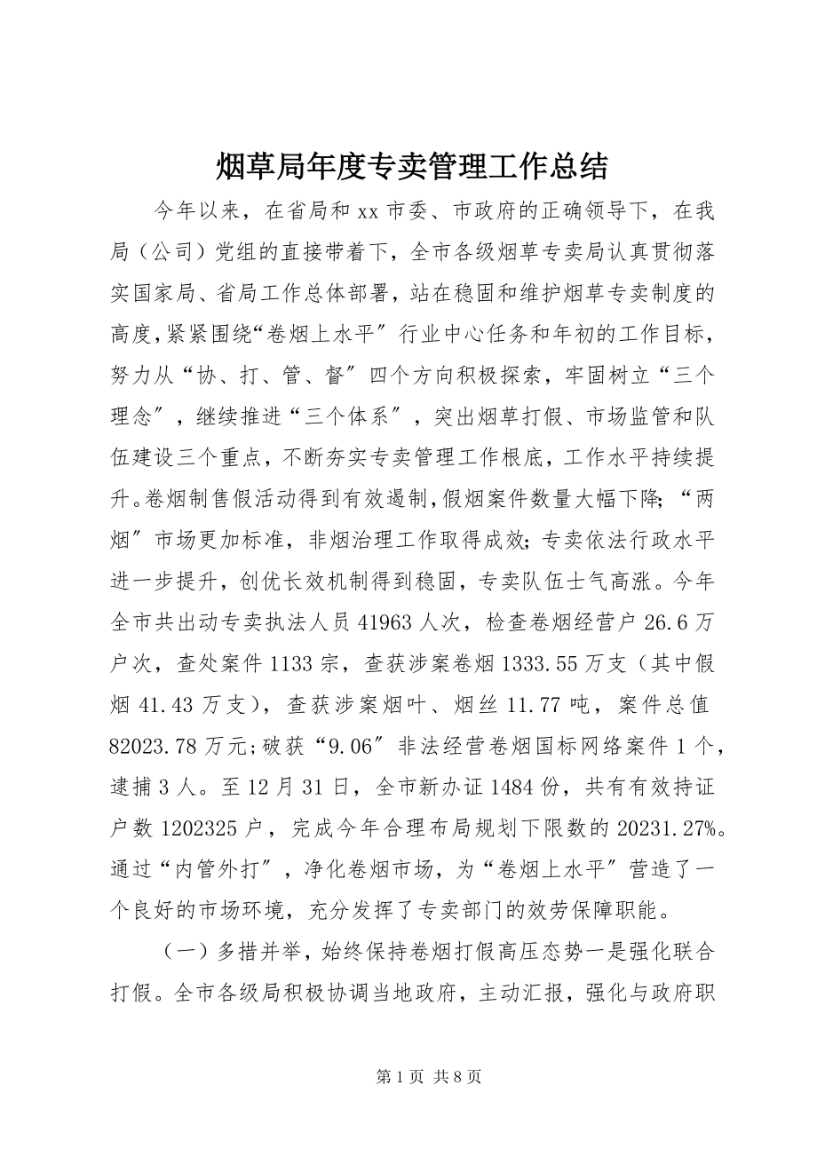 2023年烟草局年度专卖管理工作总结.docx_第1页