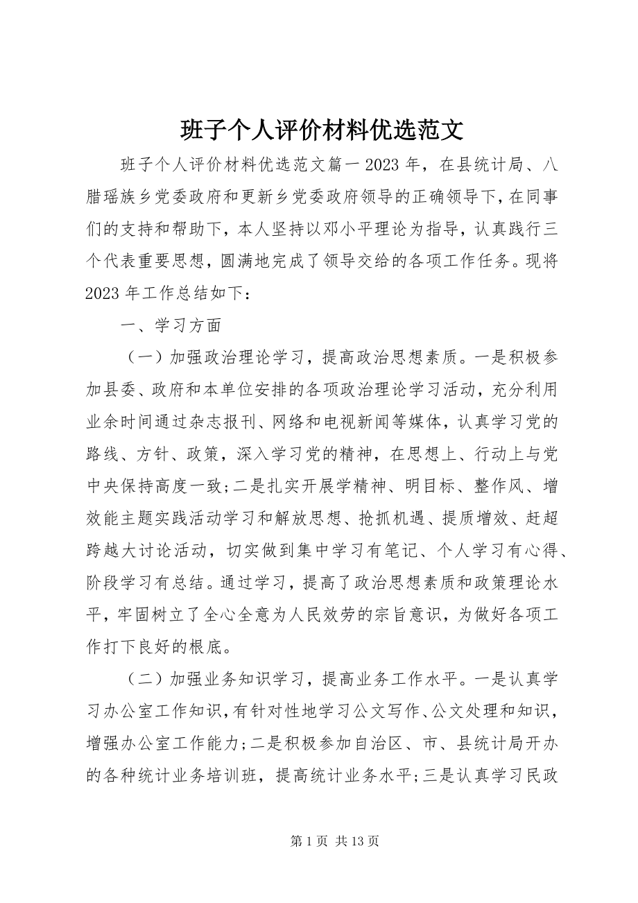 2023年班子个人评价材料优选新编.docx_第1页