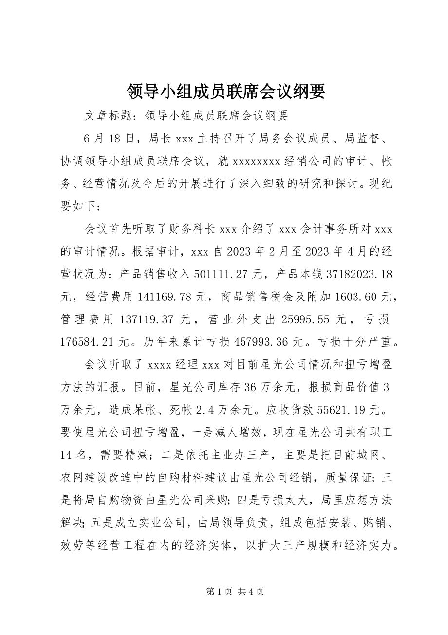 2023年领导小组成员联席会议纲要.docx_第1页