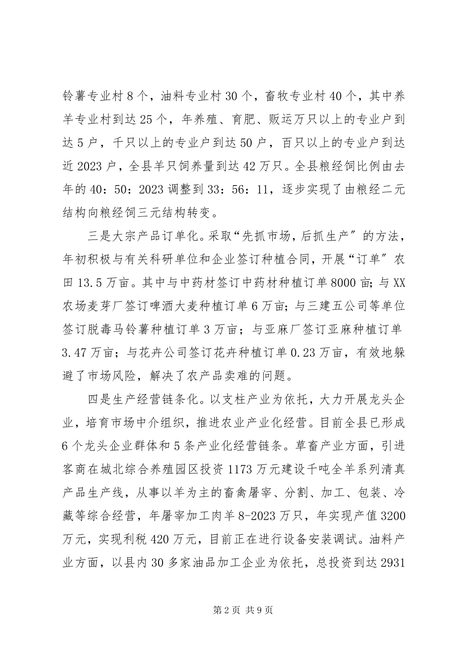 2023年县委副书记在县委全委扩大会上关于农民增收的致辞.docx_第2页