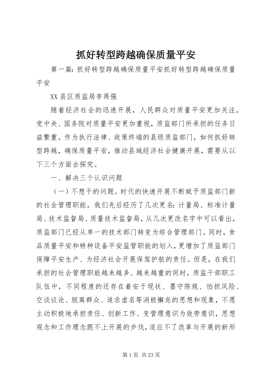 2023年抓好转型跨越确保质量安全.docx_第1页