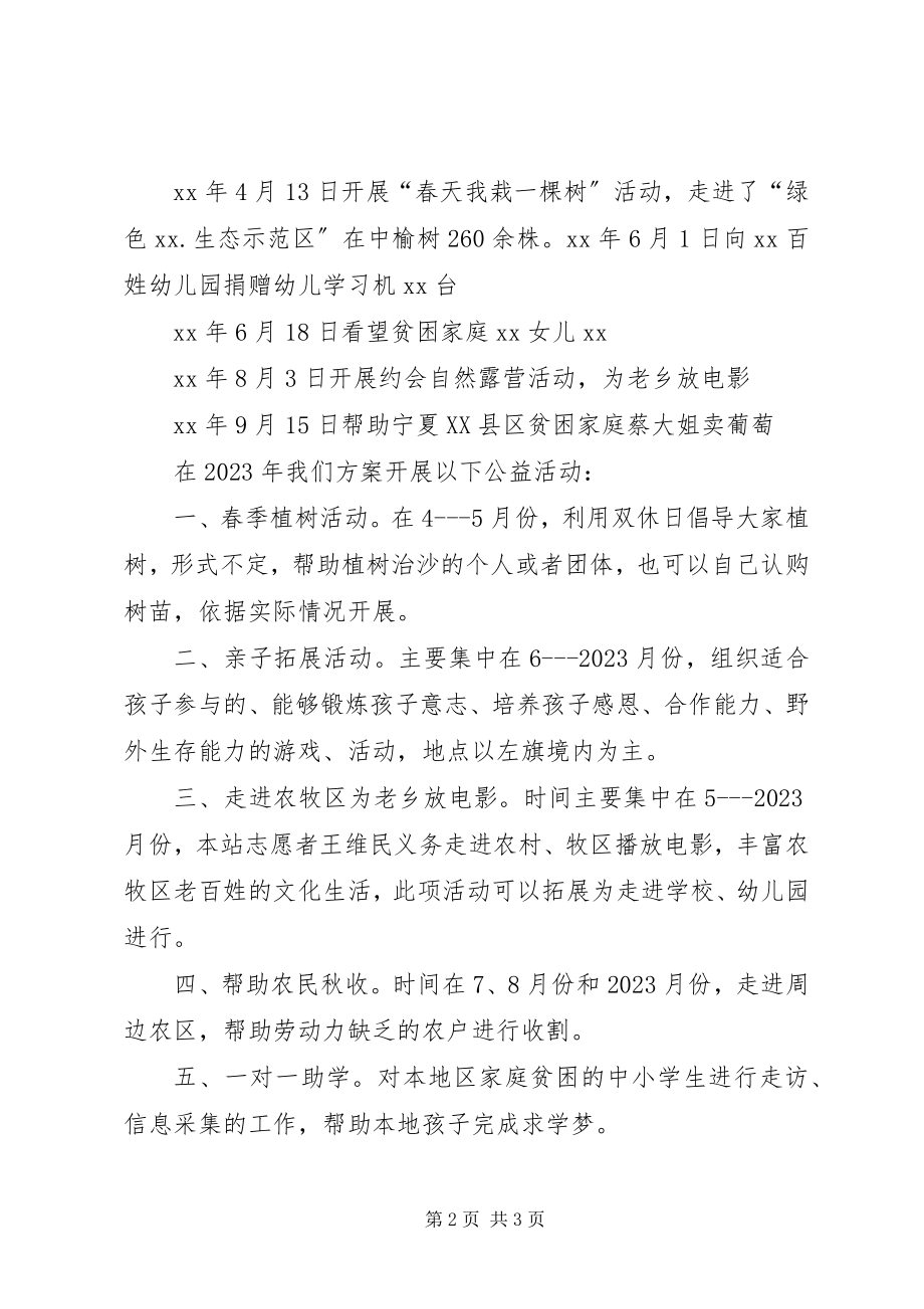 2023年公益站年终工作总结和下年公益活动计划.docx_第2页