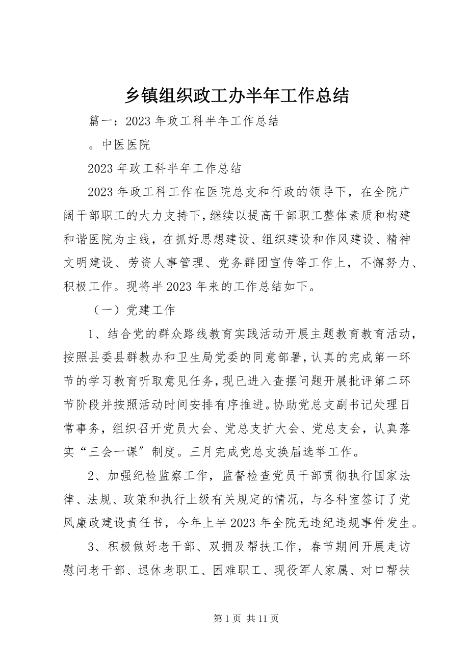 2023年乡镇组织政工办半年工作总结.docx_第1页