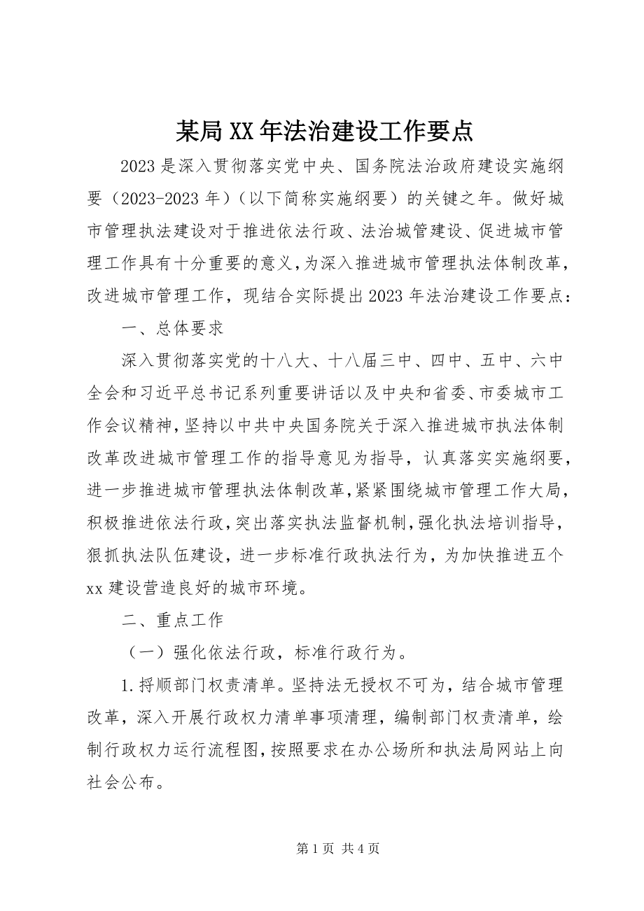 2023年某局法治建设工作要点.docx_第1页