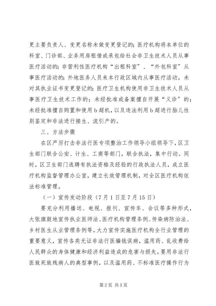 2023年区卫生局严厉打击非法行医专项整治工作实施方案.docx_第2页