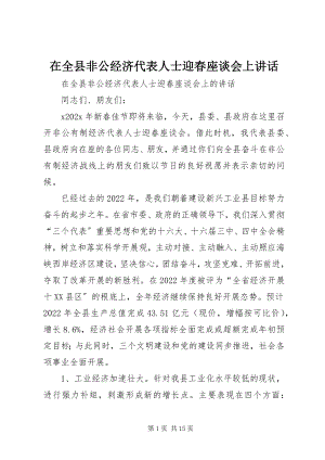 2023年在全县非公经济代表人士迎春座谈会上致辞.docx