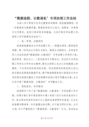 2023年“数据造假以数谋私”专项治理工作总结新编.docx