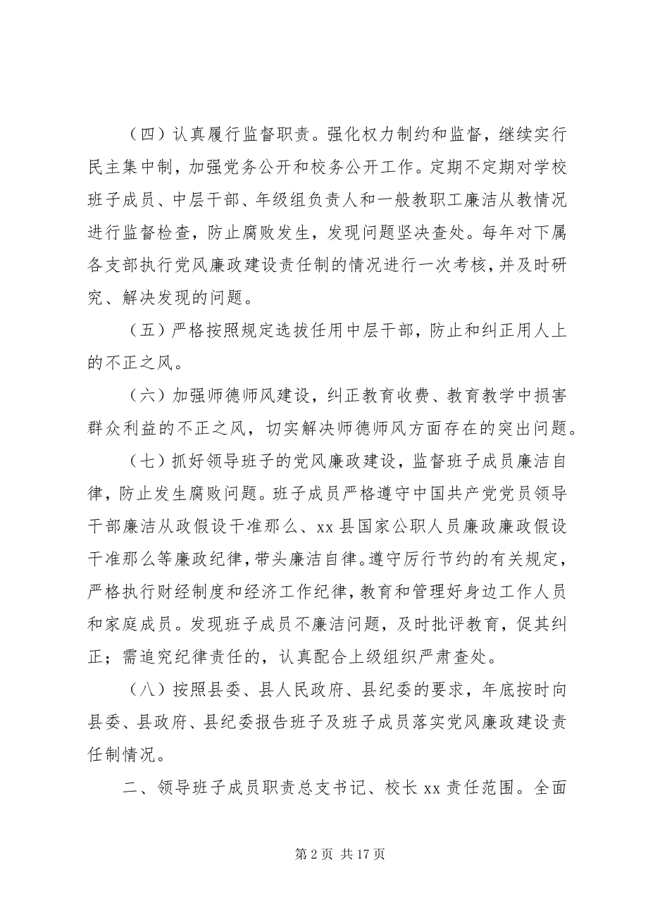 2023年学校党风廉政建设责任制领导小组与责任分解.docx_第2页