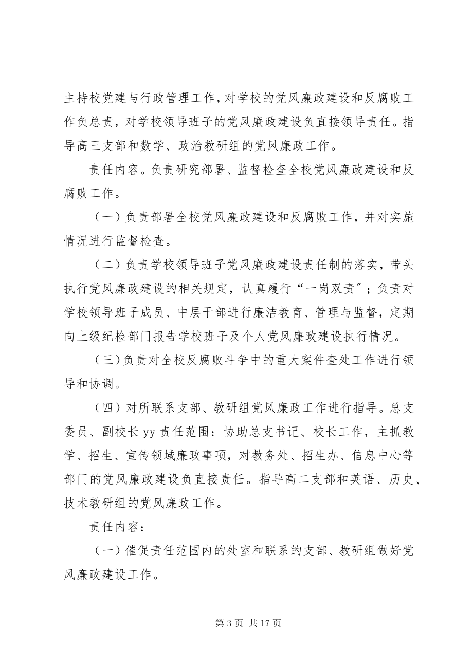 2023年学校党风廉政建设责任制领导小组与责任分解.docx_第3页