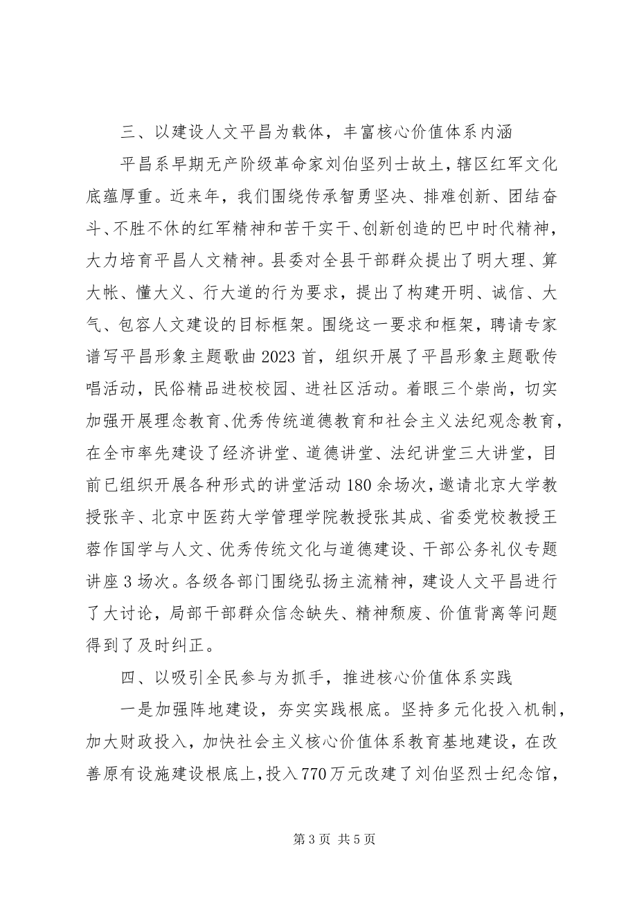 2023年学习宣传社会主义核心价值体系情况汇报.docx_第3页