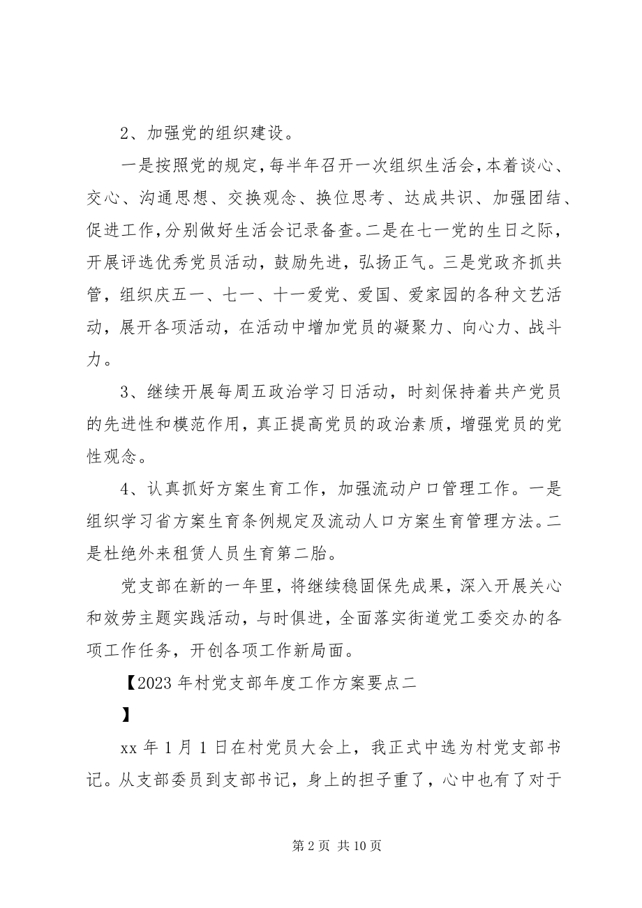 2023年村党支部度工作计划要点.docx_第2页