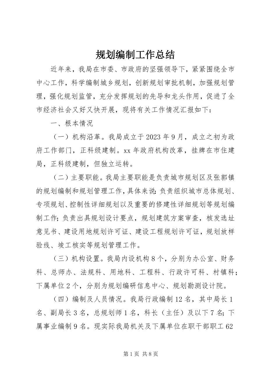 2023年规划编制工作总结.docx_第1页