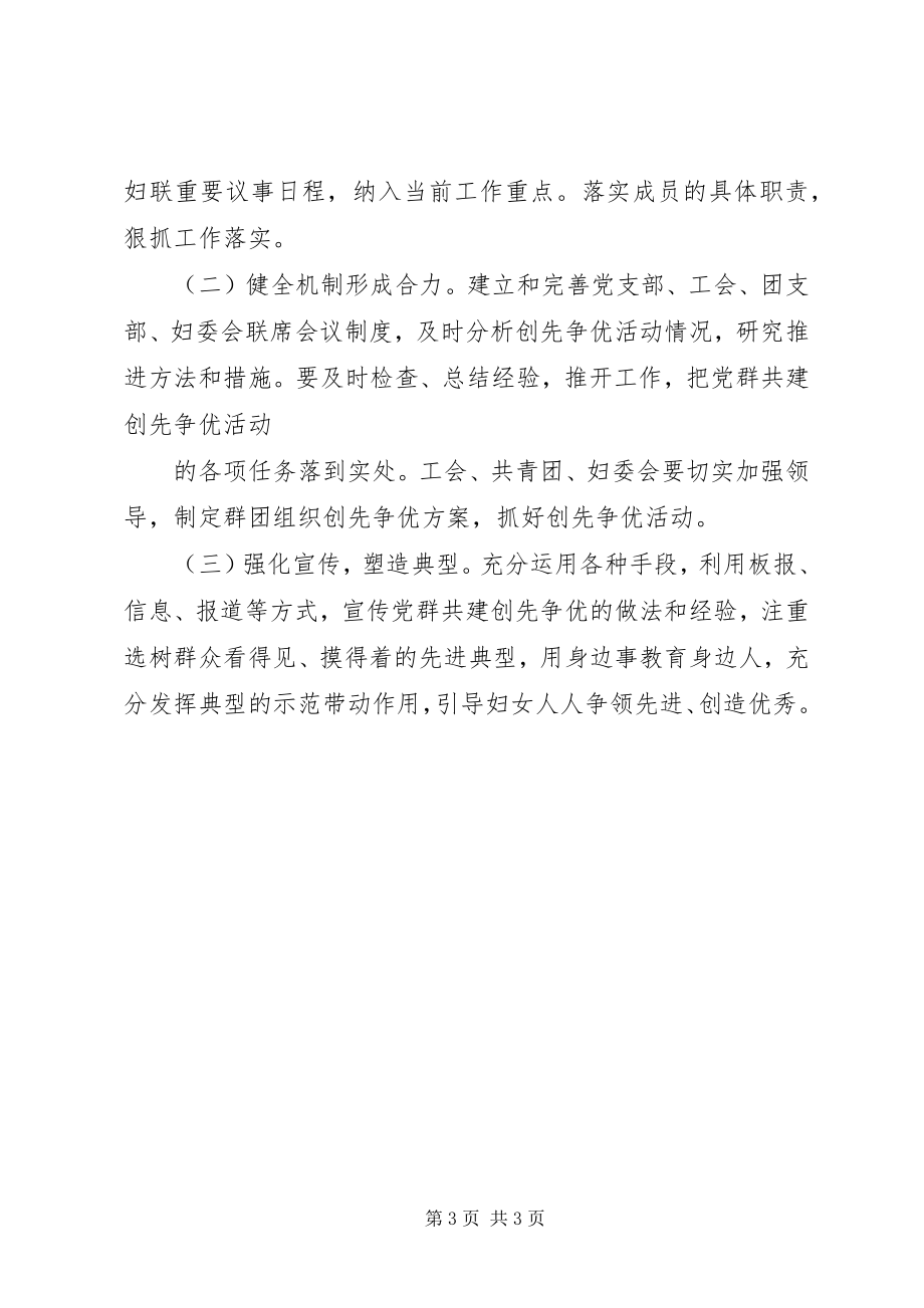 2023年楼子社区妇联党群共建创先争优主题实践活动开展方案.docx_第3页