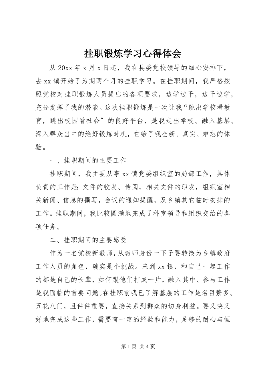 2023年挂职锻炼学习心得体会.docx_第1页