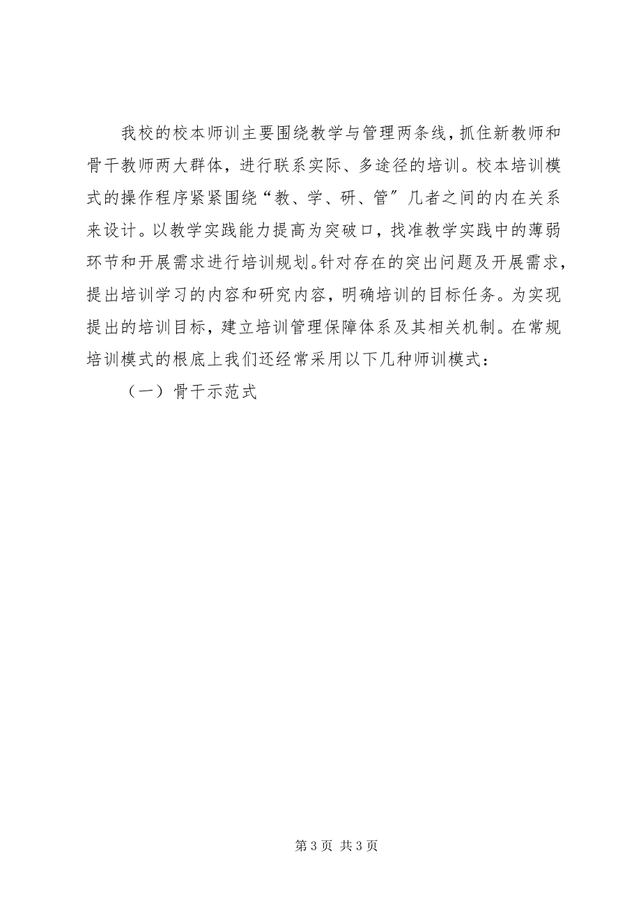 2023年校本师训经验总结及反思创新校本培训模式.docx_第3页