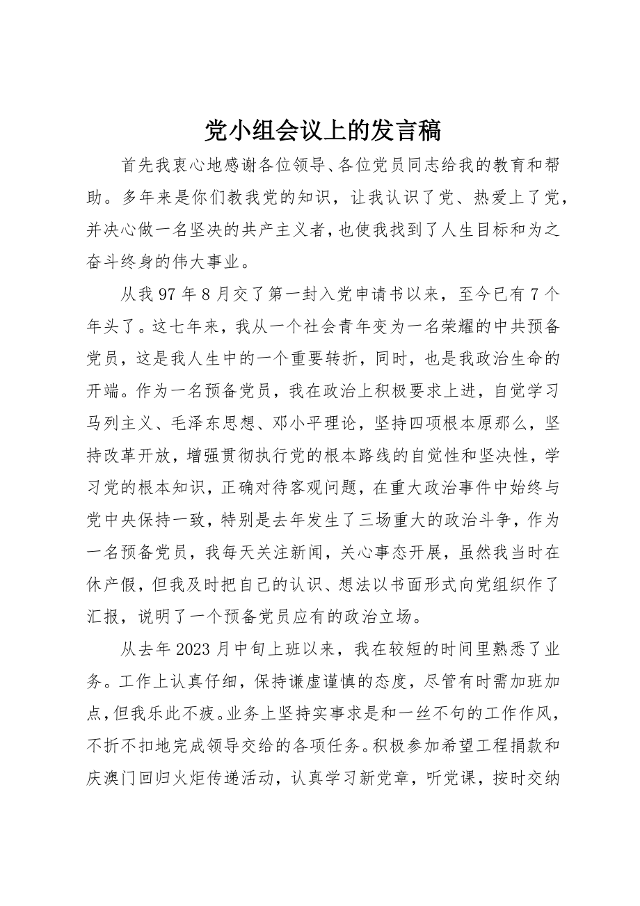 2023年党小组会议上的讲话稿.docx_第1页