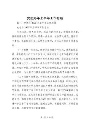 2023年史志办年上半年工作总结.docx